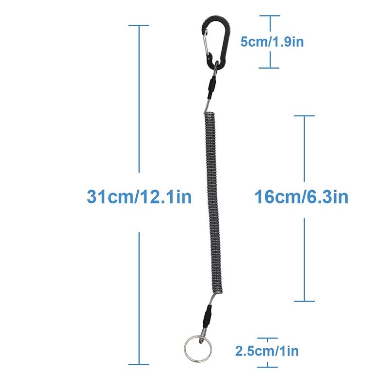 Lix&Rix Coiled Fishing Tools Lanyard Retractable Safty Tethers for Pliers Knife Flashlight Kayak Paddle Leash Keys Rope,6 pcs - Image 4